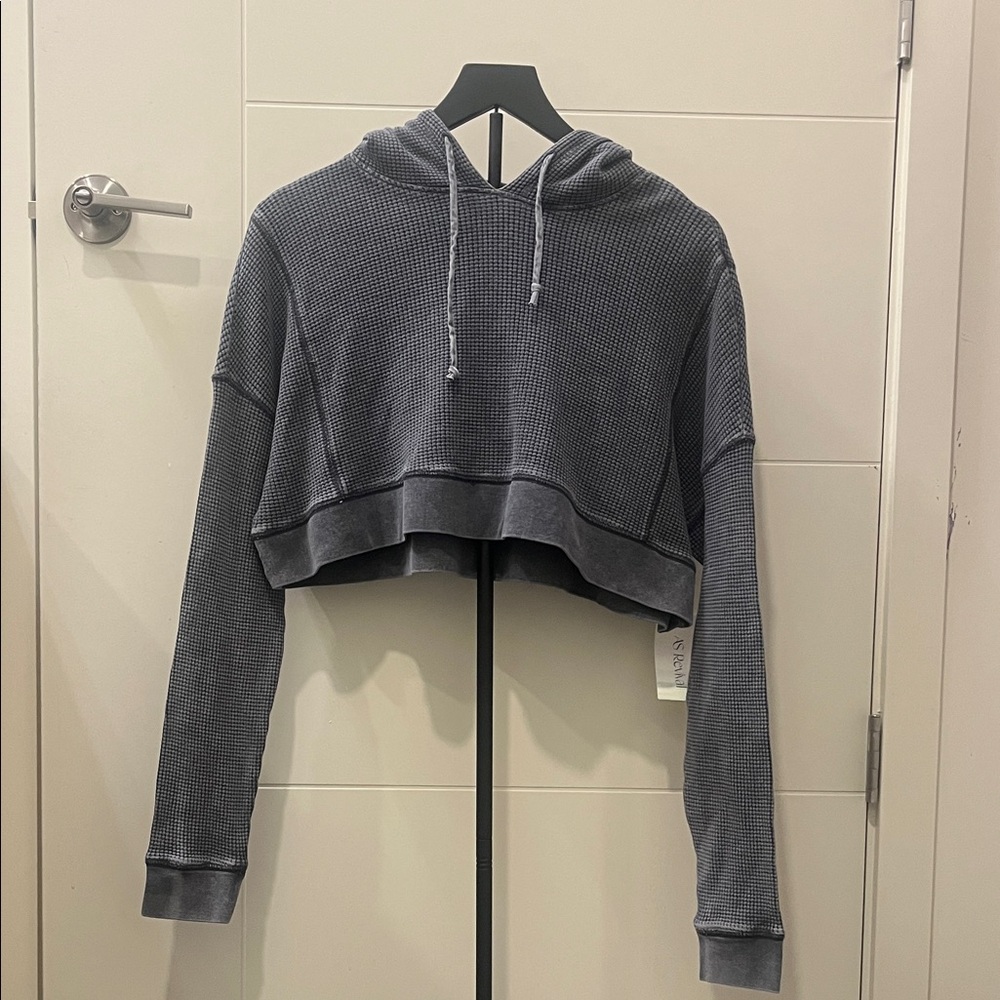 As Revival by Altar’d State NWT: Gray Cropped Waffle Knit Hoodie